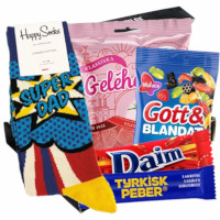 Happy Super Dad strumpor + godis